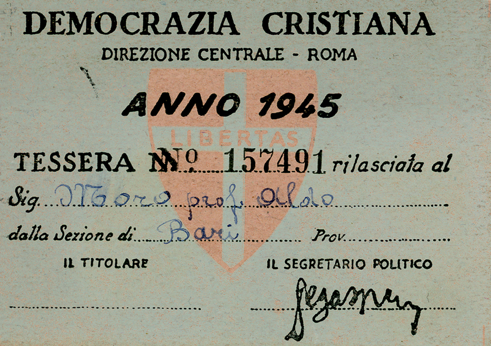 Tessera della Democrazia cristiana, 1945